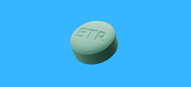 VELSIPITY (etrasimod) pill facing left